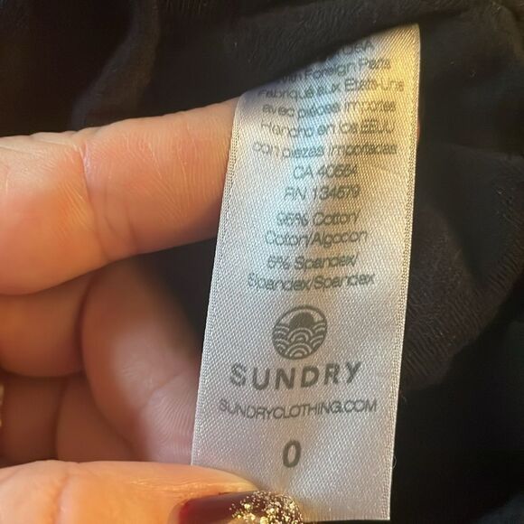 SUNDRY x EVEREVE NWT Square Neck Ruched Dress in Black - Picture 8 of 9